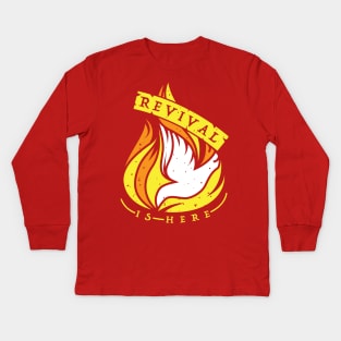 Revival Is Here Christian Pentecost Tshirt Kids Long Sleeve T-Shirt